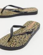 Ipanema Animal Print Flip Flops In Leopard-multi