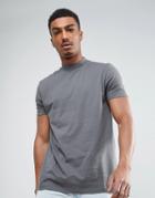 Asos Relaxed Skater T-shirt With High Neck In Gray - Gray