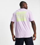 Selected Homme Organic Cotton Oversize T-shirt With Positive Back Print In Lilac Exclusive At Asos-purple