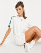 Adidas Originals 'tennis Luxe' Logo T-shirt Dress In Off White