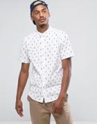 Pull & Bear Short Sleeve Shirt With Pineapple Print In White - White
