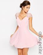 Asos Petite Kate Lace Mini Dress - Oyster Pink