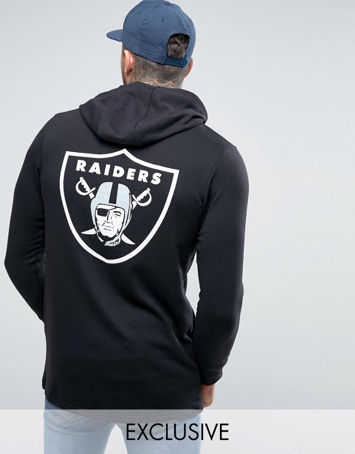 Majestic Raiders Longline Hoodie Exclusive To Asos - Black
