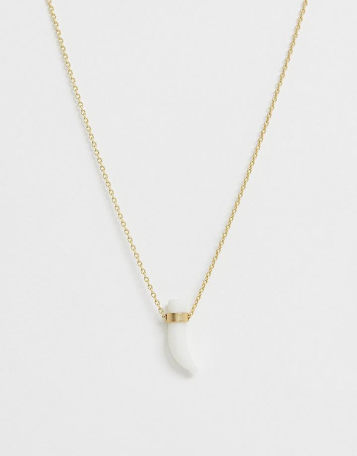 Vila Faux Tooth Necklace - Gold