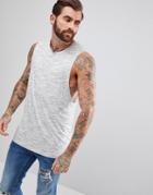 Asos Sleeveless T-shirt With Dropped Armhole In Inject Fabric - Gray