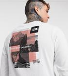 The North Face Stripe Long Sleeve T-shirt In White Exclusive At Asos