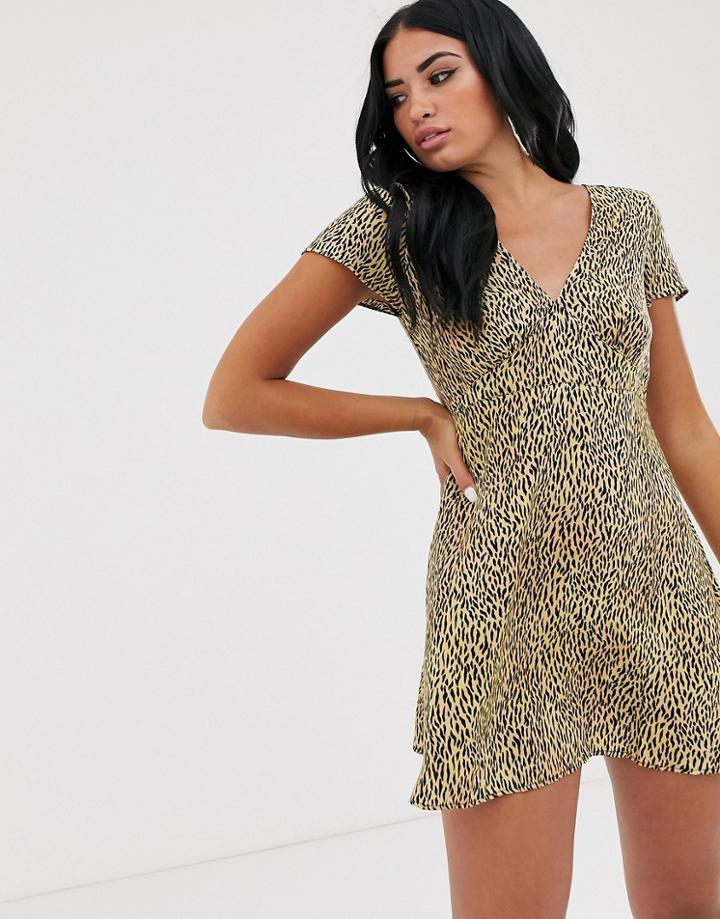 Motel Mini Dress In Tiger Print