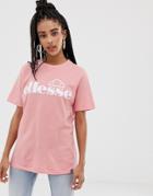 Ellesse Boyfriend T-shirt With Front Logo-pink