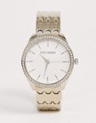 Steve Madden Womens Bracelet Watch With White Dial - Silver