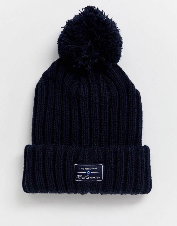 Ben Sherman Bobble Hat In Navy