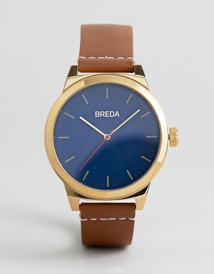 Breda 8184c Men's Analog Display Quartz Brown Watch - Brown