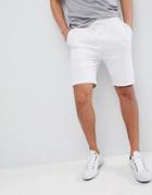 Asos Design Jersey Skinny Shorts In White Marl - White