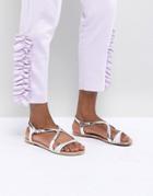 Call It Spring Silver Flat Sandals - Silver