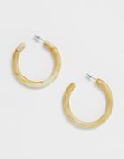 Asos Design Hoop Earrings In Tonal Marbled Resin - Multi