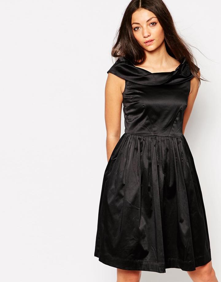 Emily & Fin Norma Off The Shoulder Dress - Black