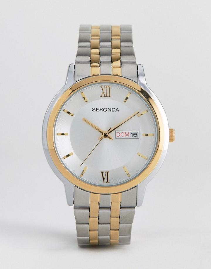 Sekonda Bracelet Watch In Mixed Metal - Silver