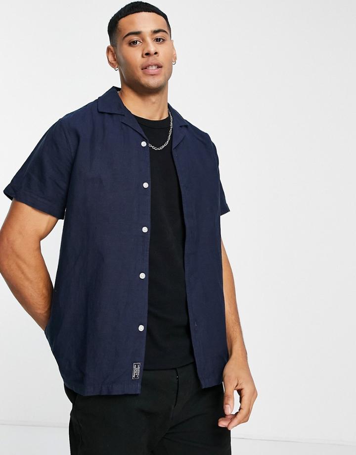 Abercombie & Fitch Short Sleeve Shirt In Navy
