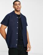 Abercombie & Fitch Short Sleeve Shirt In Navy