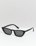 Asos Design Angled Cat Eye In Black - Black