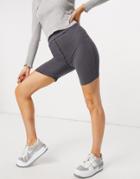 Public Desire Legging Short With Seam Detail Set In Gray Blue-blues