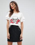 Mango Skull And Roses T-shirt - White