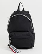 Tommy Jeans Detachable Logo Tassel Backpack In Black - Black
