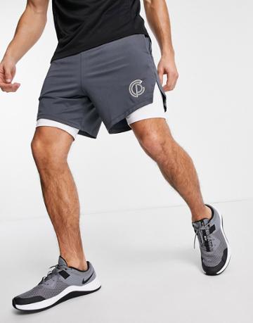 Gympro Apparel Performance 2-in-1 Training Shorts In Gray