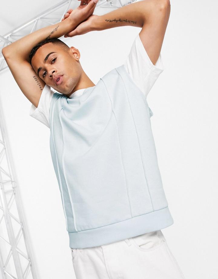 Asos Design Sleeveless Sweat Tank In Pastel Blue - Part Of A Set-blues