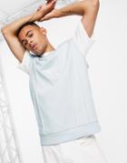 Asos Design Sleeveless Sweat Tank In Pastel Blue - Part Of A Set-blues