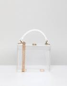 Asos Design Top Handle Clear Perspex Clutch Bag - Clear