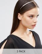 Johnny Loves Rosie Mixed Metal Trio Headbands - Multi