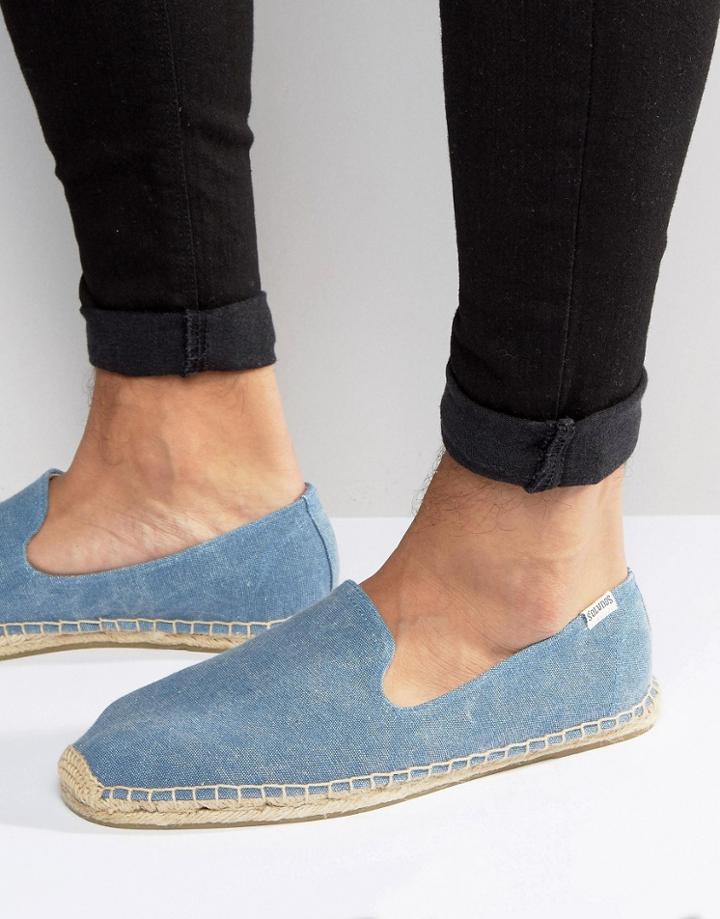 Soludos Washed Canvas Espadrilles - Blue