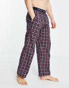 French Connection Woven Pants In Marine And Red-blues