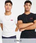 Levi's 2 Pack T-shirts In Black/white With Baby Boxtab Logo-multi
