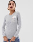 Oasis Embroidered Sweater In Gray - Gray