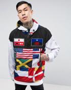Reason Overhead Windbreaker With Flag Print - White