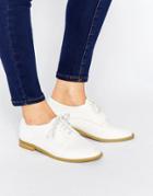 Lost Ink Hannah White Lace Up Flat Shoes - White