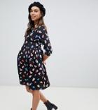 New Look Maternity Shirt Dress In Abstract Animal - Red