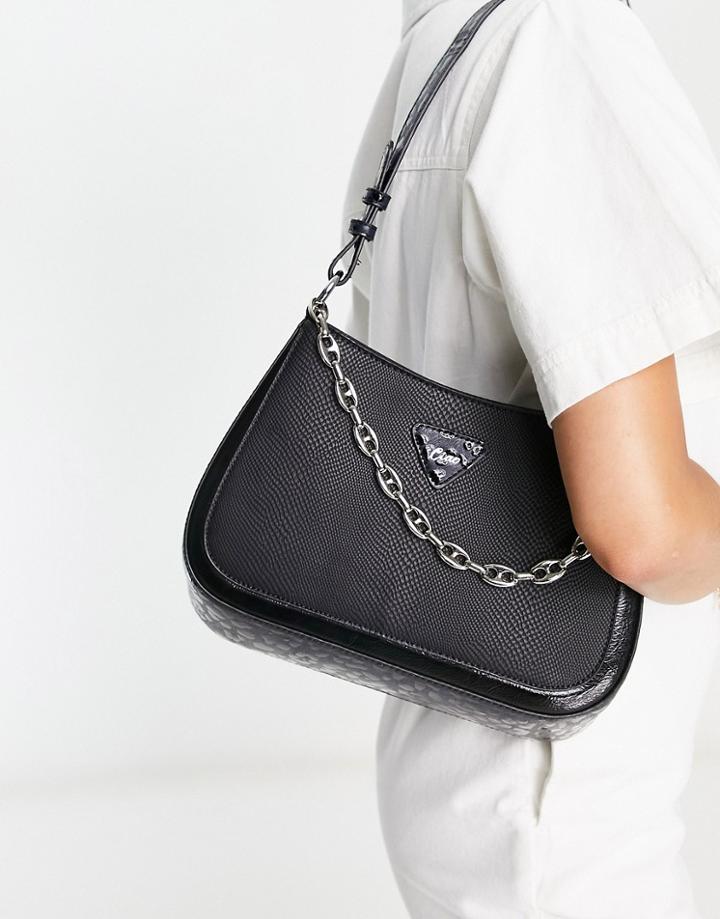 Skinnydip Amanda Chain Deep Shoulder Bag In Black