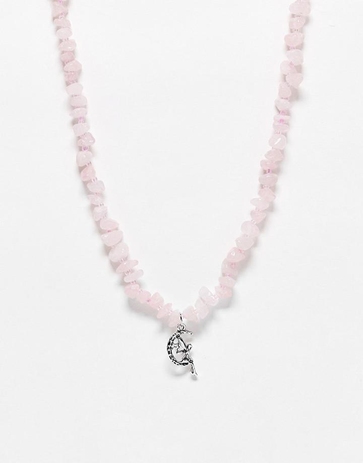 Designb Natural Stone Chip Necklace With Fairy Pendant-multi