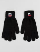 Fila Gloves With Small Box Logo In Black - Black