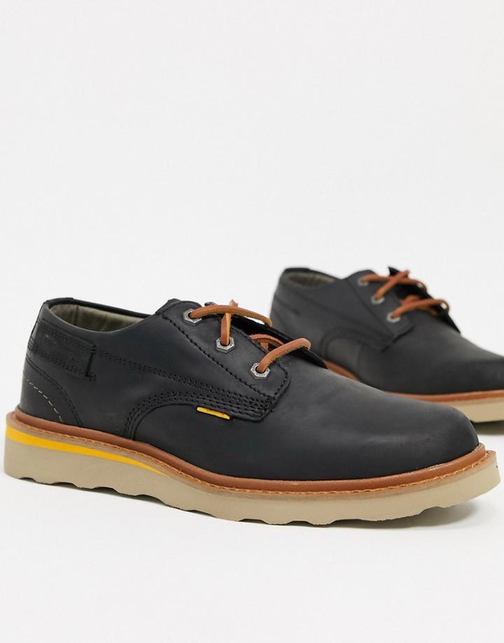 Caterpillar Jackson Low Lace Up Shoes In Black Leather