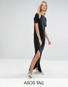 Asos Tall Basic T-shirt Casual Maxi Dress - Black