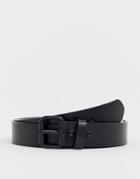 Weekday Brilliant Leather Belt In Black - Black