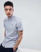 Aquascutum Kedge Club Check Detail Short Sleeve Shirt In Navy