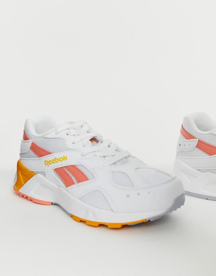 Reebok Aztrek Sneakers In White And Pink