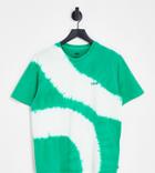 Levi's X Asos Exclusive T-shirt With Collegiate Chest Logo In Green Tie Dye