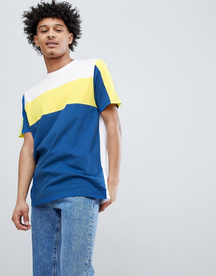 Asos Design Relaxed T-shirt With Contrast Color Block In White - White