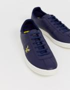 Lyle & Scott Campbell Leather Lace Up Sneakers - Navy