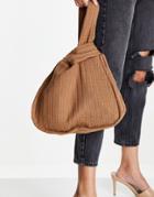 Svnx Knit Shoulder Bag In Brown